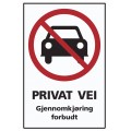 Privat vei - gjennomkjøring forbudt